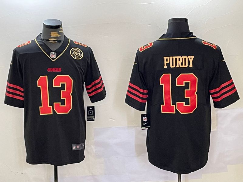 Men San Francisco 49ers #13 Purdy Black Gold 2024 Nike Vapor Limited NFL Jersey style 10272